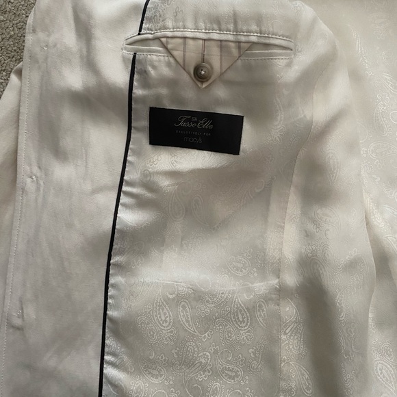 Tasso Elba Silk and Linen XL Beige 3-Button Blazer Jacket - Picture 3 of 11